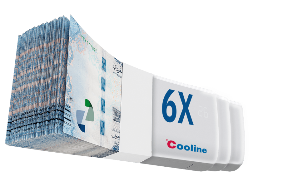 X٦ كولاين - مكيف سبليت   - ١٨٠٠٠ وحدة - بارد فقط - واي فاي - الريش الذهبية