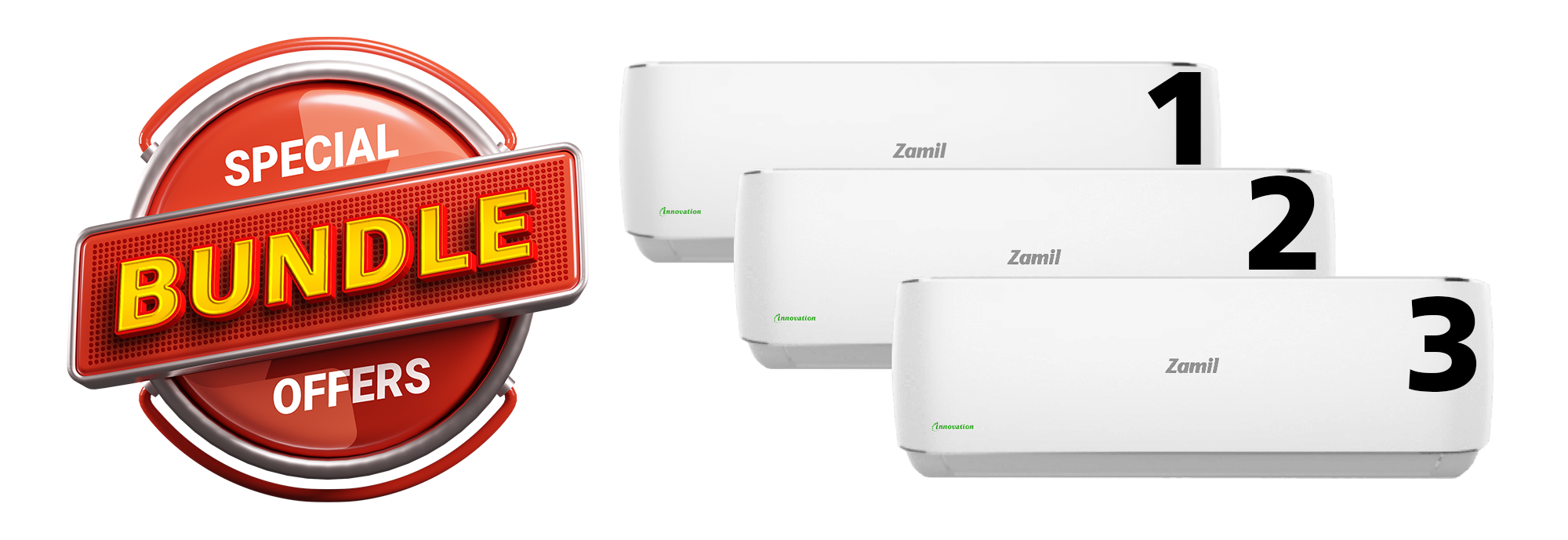 Zamil Innovation - 3 Split AC   - 22000 BTU  - Cold/Hot