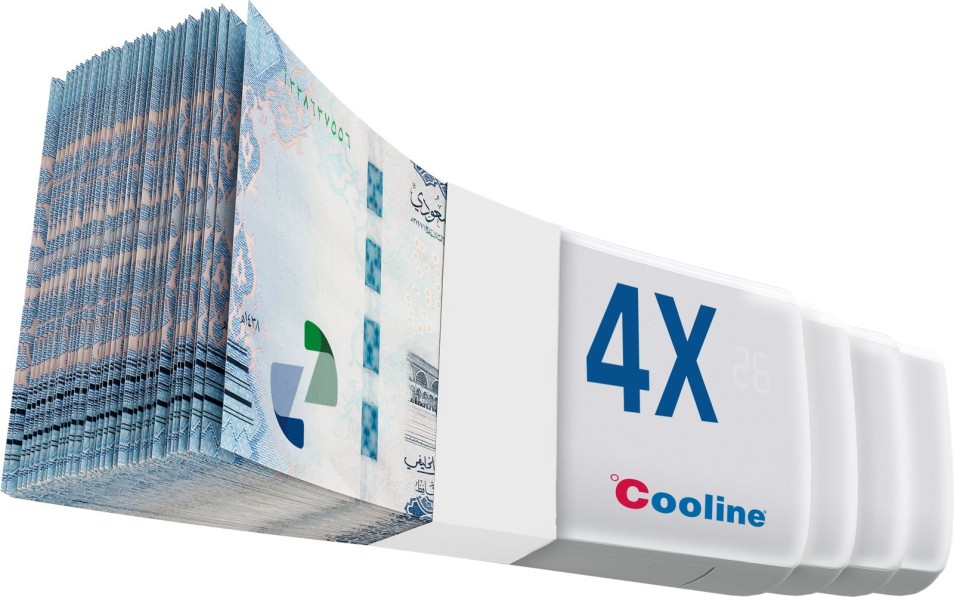 ٤ X كولاين - مكيف سبليت - ١٨٠٠٠ وحدة - بارد فقط - واي فاي - الريش الذهبية