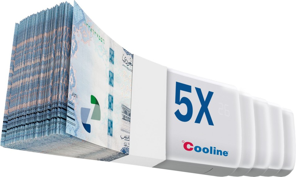 ٥ X كولاين - مكيف سبليت - ٢١٤٠٠ وحدة - بارد فقط - واي فاي - الريش الذهبية